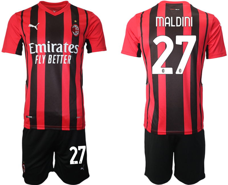 Men 2021-2022 Club AC Milan home red #27 Soccer Jersey